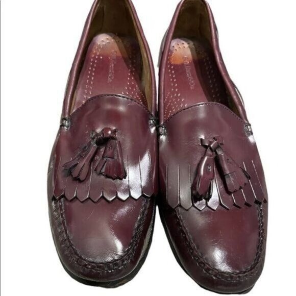 G.H Bass Weejun Men's Kiltie Tassel Loafers Leather Burgundy Size 11B - Picture 1 of 7